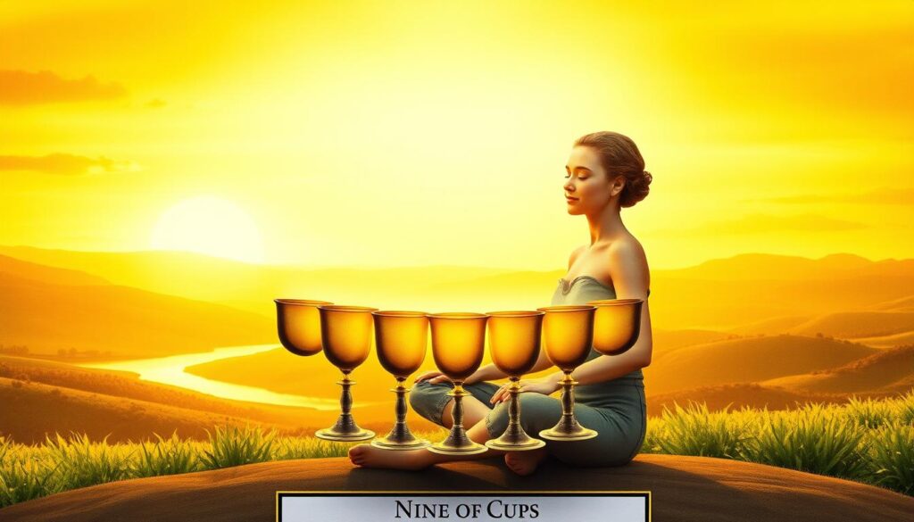 Upright Nine of Cups tarot card