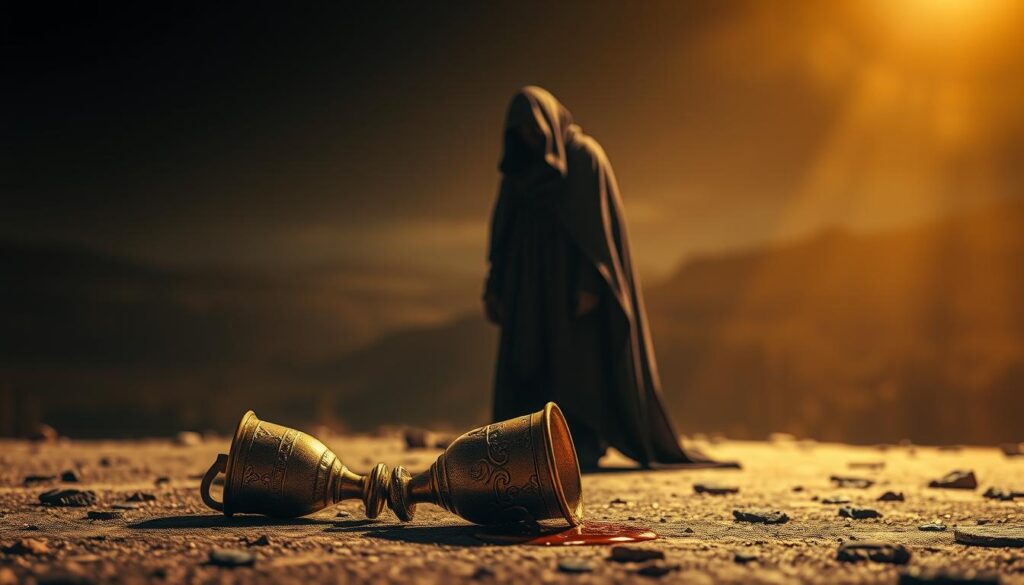 upright Five of Cups tarot card