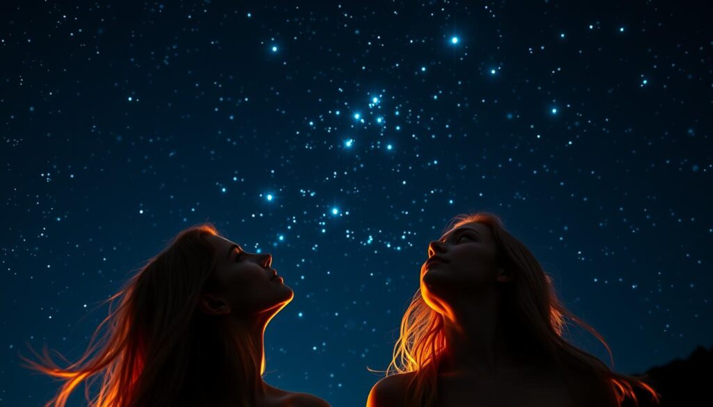 Pleiades star cluster in Taurus constellation