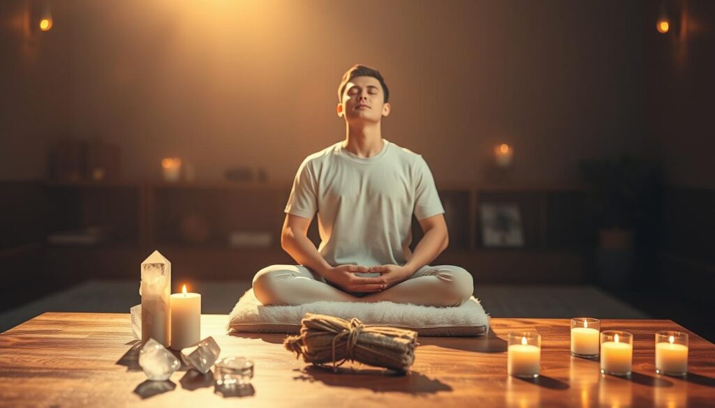 preparing for energy healing session