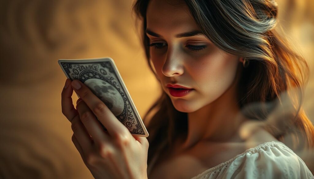 reading moon tarot card