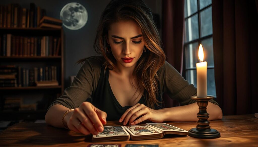 reading tarot cards
