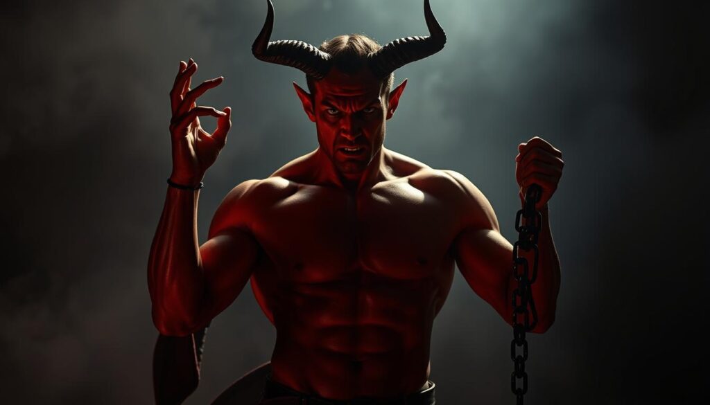 upright devil tarot card