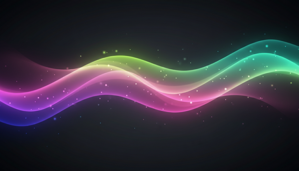 Create a stunning aura gradient background featuring soft, flowing waves of vibrant colors that seamlessly blend together to form a mesmerizing display. In the foreground, add subtle sparkles that twinkle sporadically, enhancing the ethereal quality of the design. The middle layer should have a fluid transition of shades, such as deep blues and purples, evolving into glowing pinks and greens, creating a soothing yet energetic atmosphere. The background should showcase a smooth, dark gradient that allows the auroras to pop. Use soft, diffused lighting to evoke a calming yet dynamic feel. The overall mood should be tranquil and inspiring, suggesting a sense of creativity and innovation, perfect for a tech-oriented ambiance.