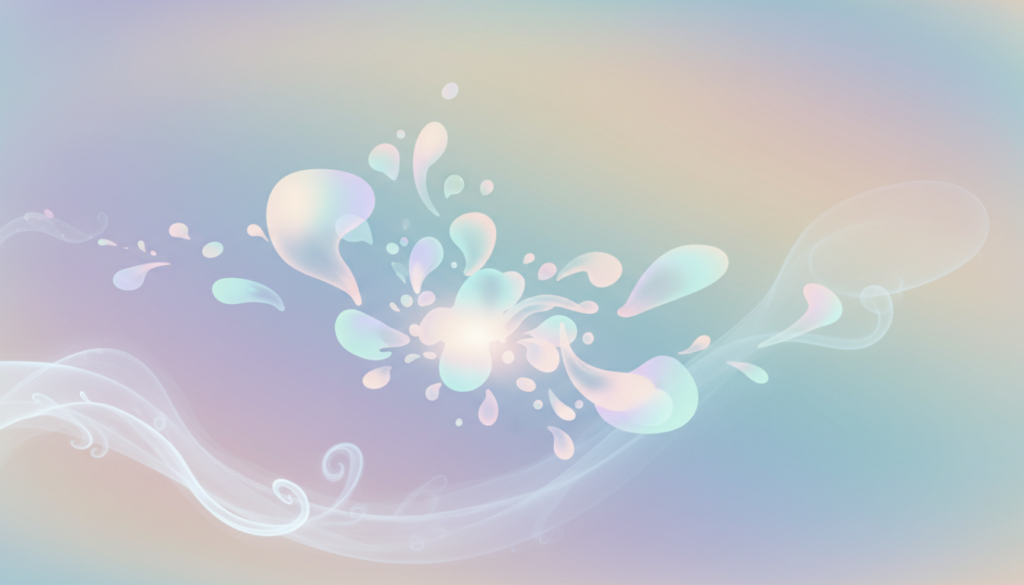 Lush, ethereal aura wallpaper, featuring soft, flowing gradients of pastel colors like lavender, teal, and soft pink. In the foreground, subtle wisps of light create a dreamy effect, swirling gently as if in a tranquil breeze. The middle layer reveals a luminous, abstract composition with organic shapes that pulse gently, evoking a sense of creative energy. The background remains a smooth blend of warm and cool tones, seamlessly blending into each other for an immersive atmosphere. Soft, diffused lighting enhances the overall allure, casting a serene glow that invites creativity. The image should be an abstract representation, devoid of any human figures or texts, evoking a peaceful, inspiring mood ideal for creative projects.